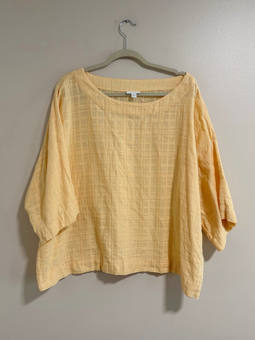 Pure Jill Lightweight Yellow Boxy Tunic Top Size XL